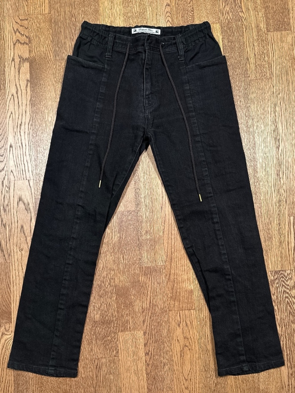 Sasquatch Fabrix Made in Japan Slim Stretch Low Rise Black Denim Jeans Mens S